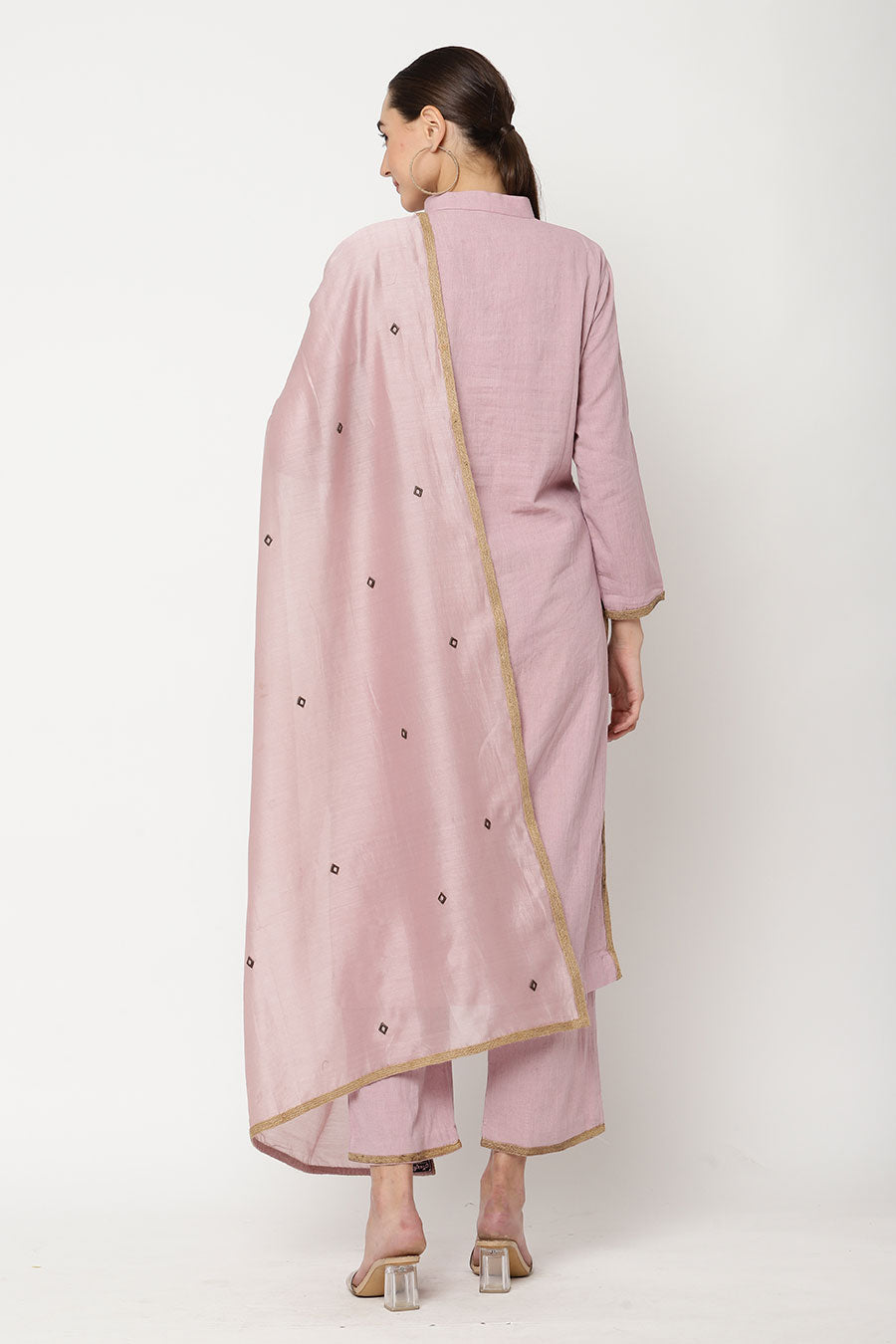 Pink Embellished Kurta Set