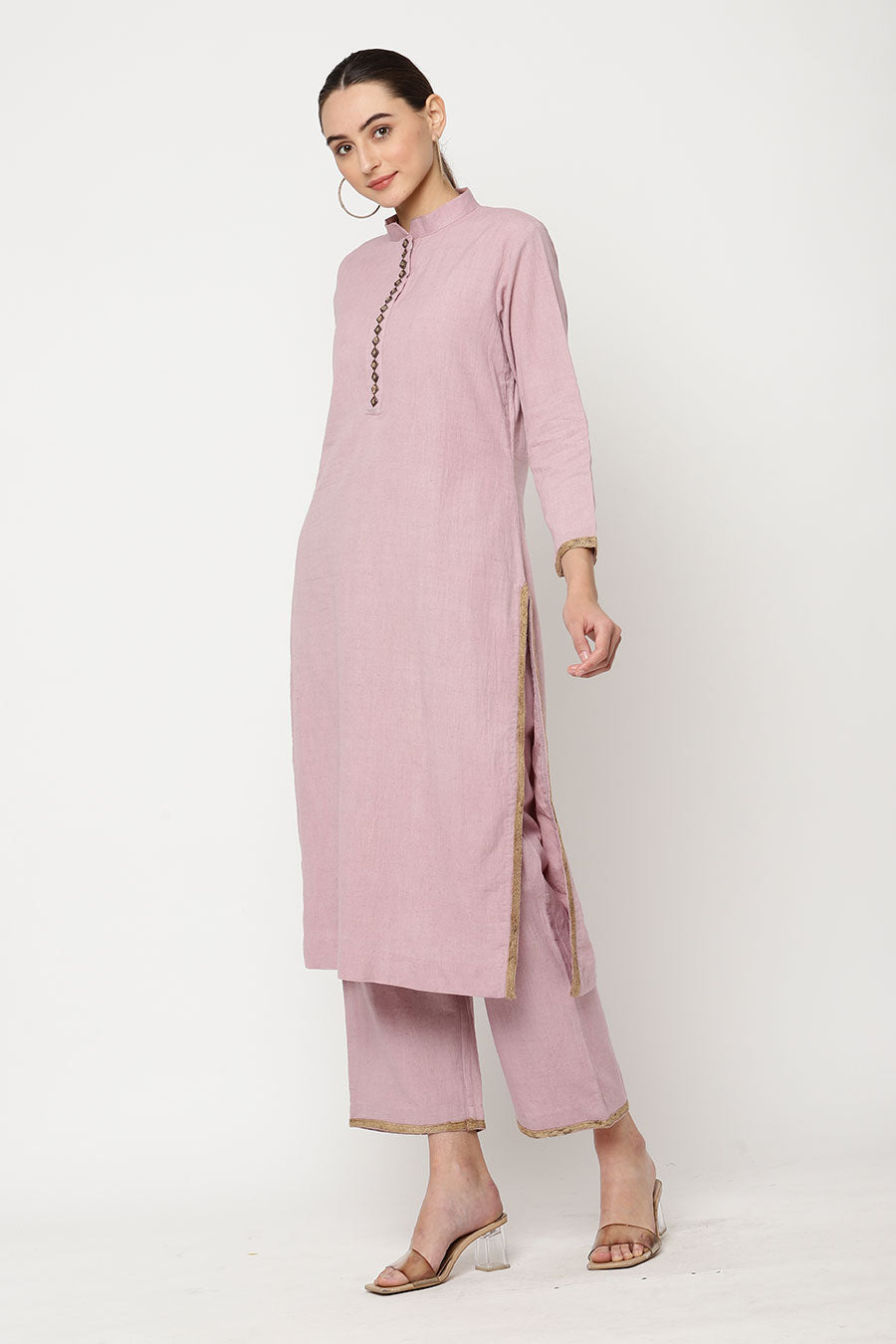 Pink Embellished Kurta Set