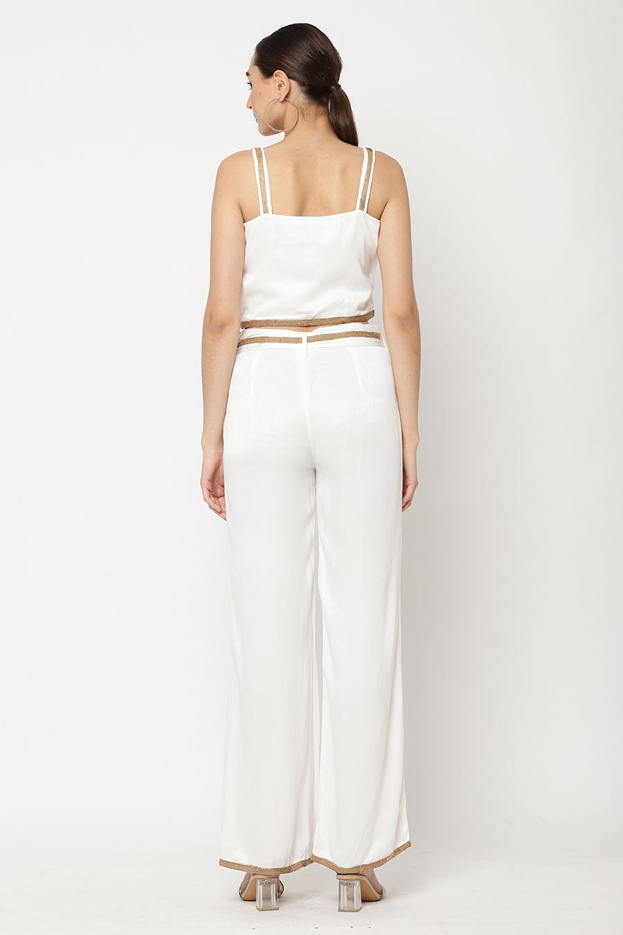 Ivory Crop Top & Pant Co-Ord Set