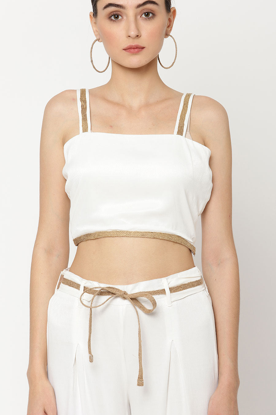 Ivory Crop Top & Pant Co-Ord Set