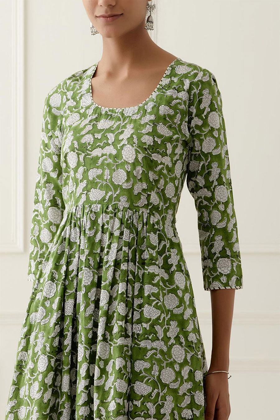 Green & White Kira Printed Kurta Set