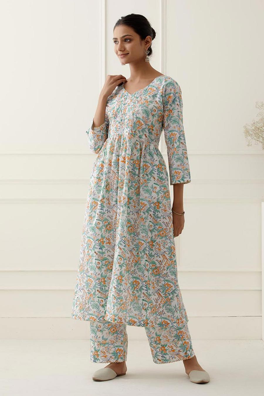 White Skye Printed Kurta Set