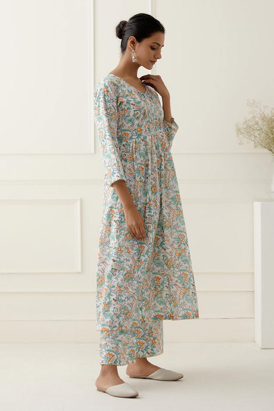 White Skye Printed Kurta Set