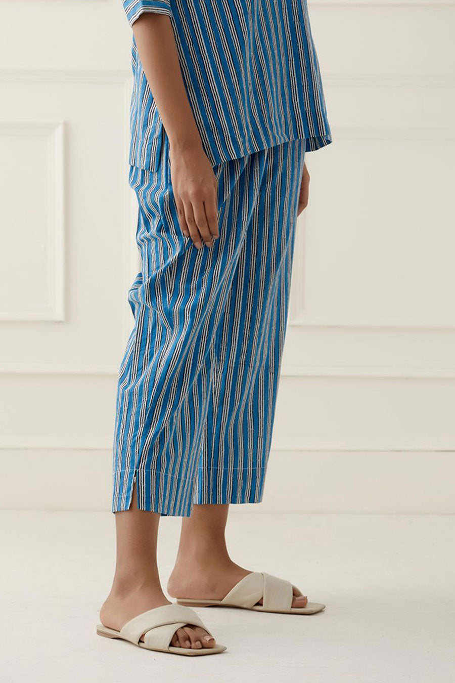 Blue Dylan Printed Short Kurta & Pant Co-Ord Set