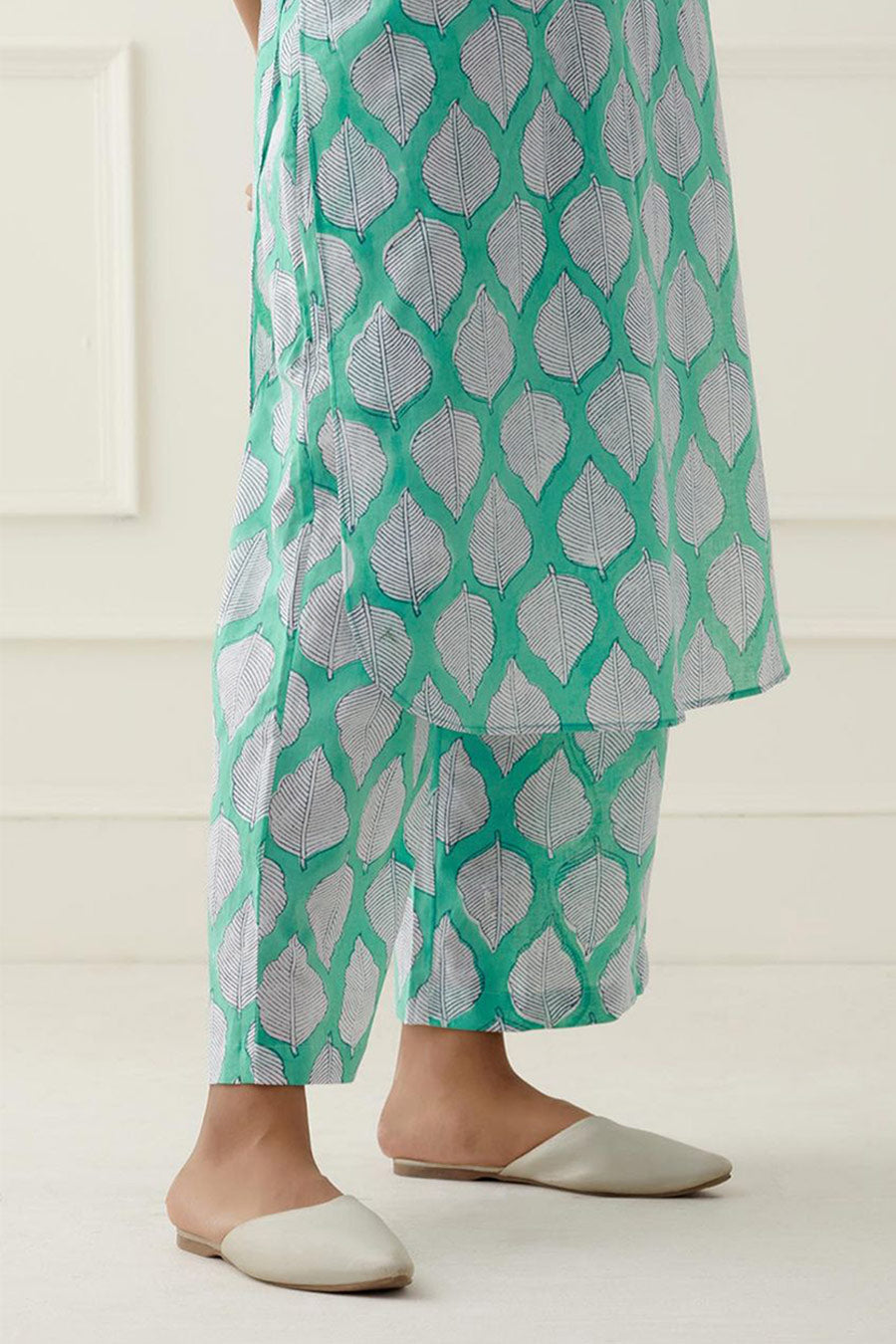 Coral Blue Printed Kurta Set