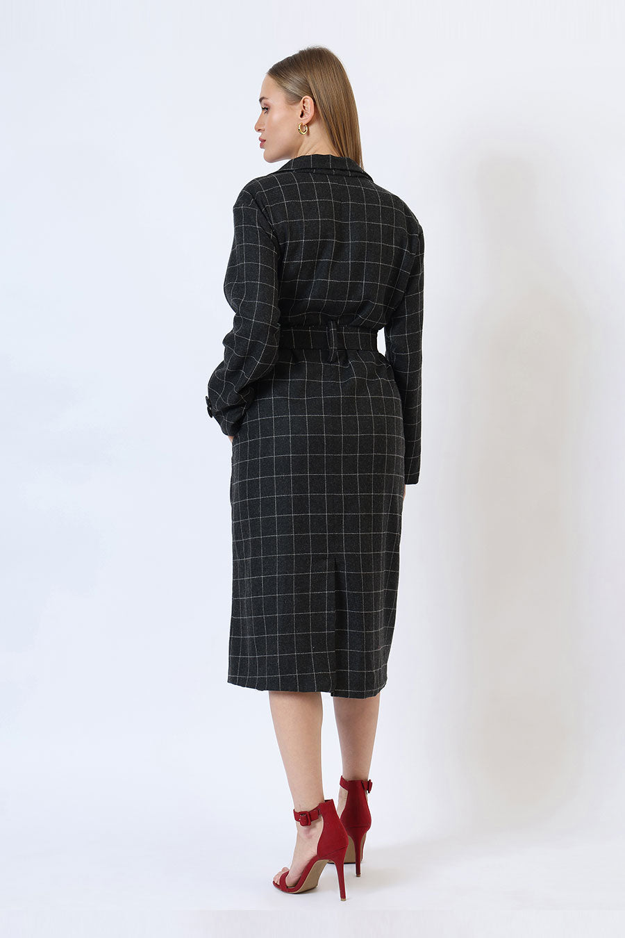 Black Parisian Charm Long Trench Coat