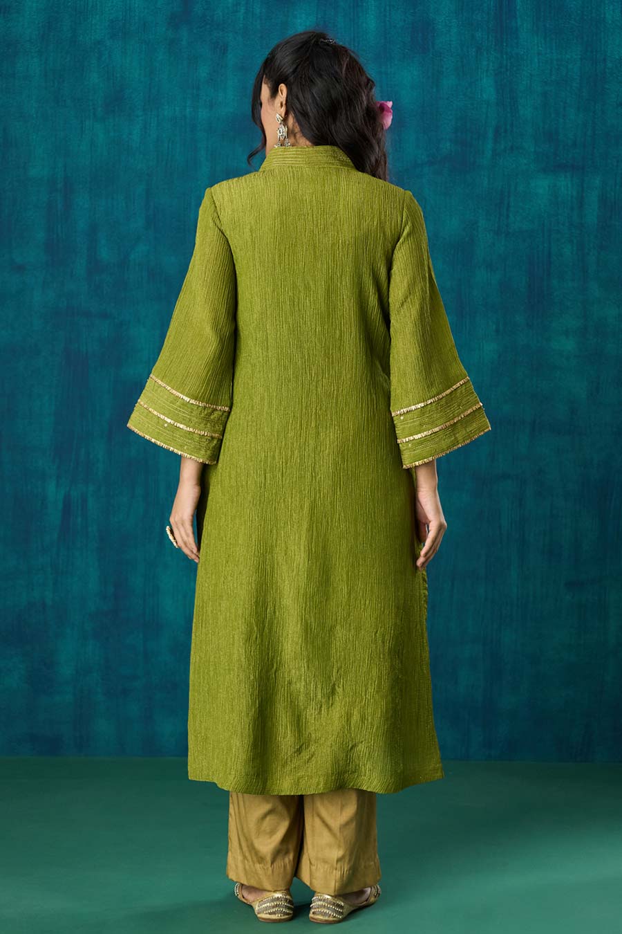 Green High-Low Jivika Kurta