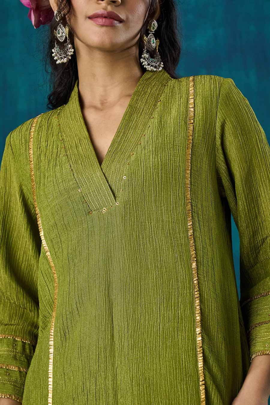 Green High-Low Jivika Kurta