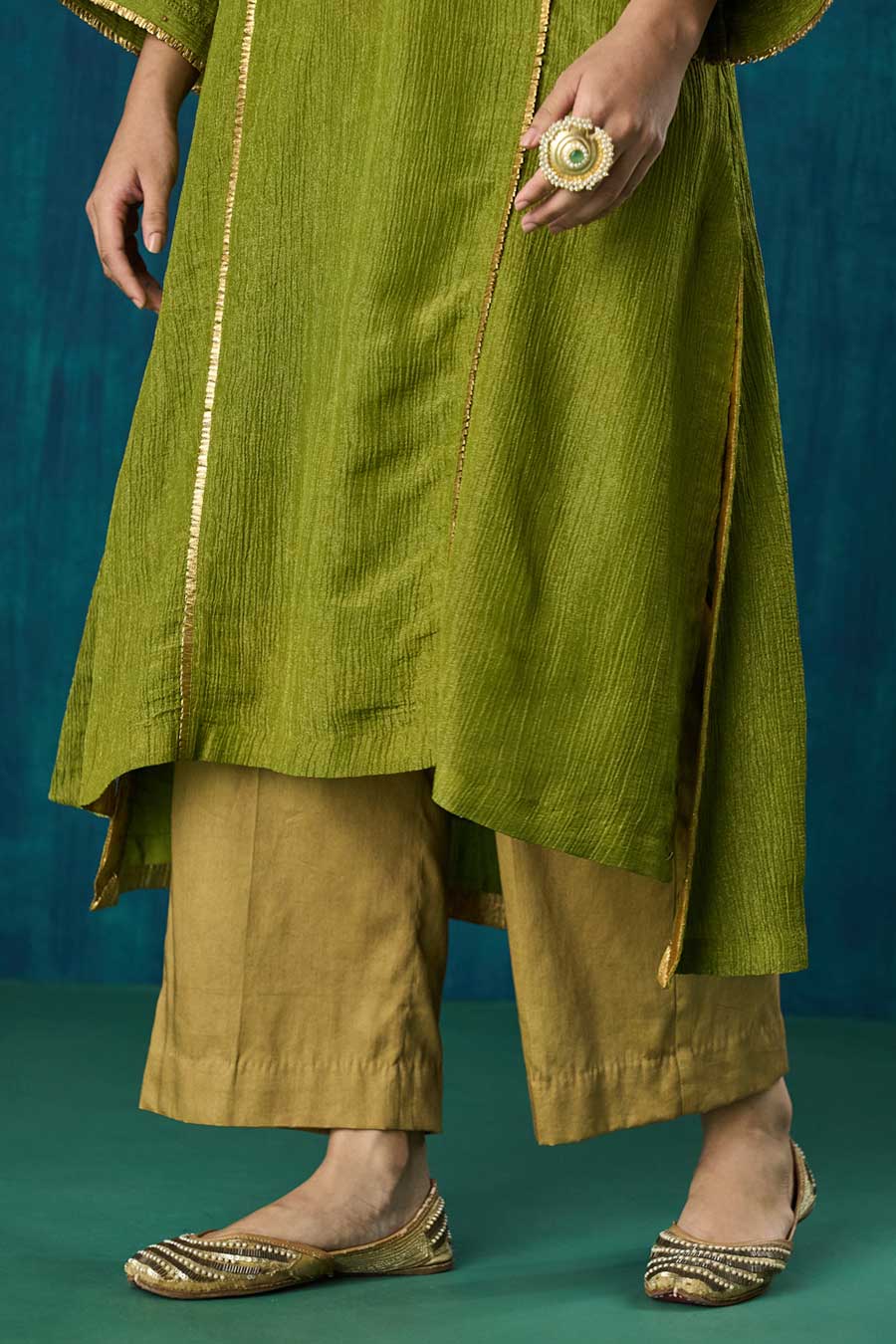 Green High-Low Jivika Kurta