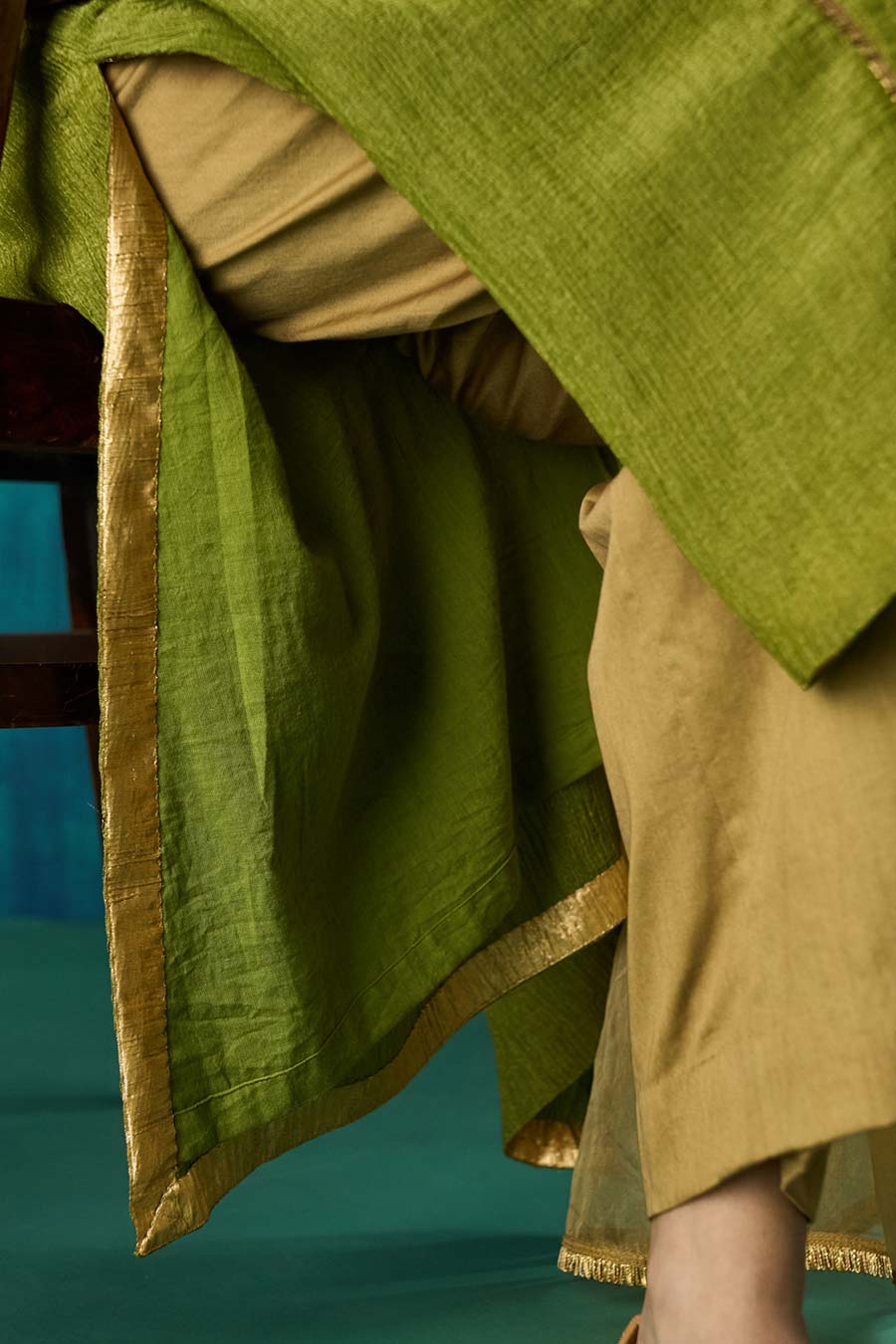 Green High-Low Jivika Kurta