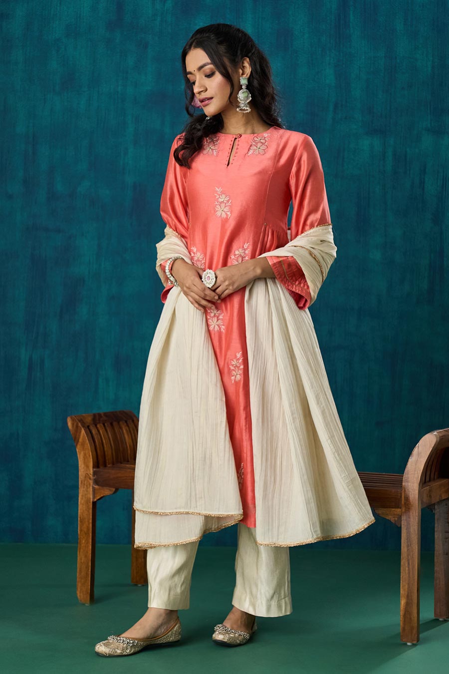 Off-White Crinkle Tissue Dupatta