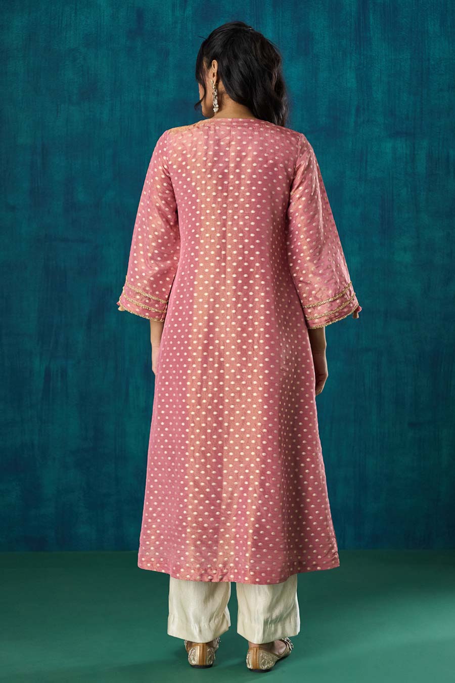 Pink Zari Butti Amala Kurta Set