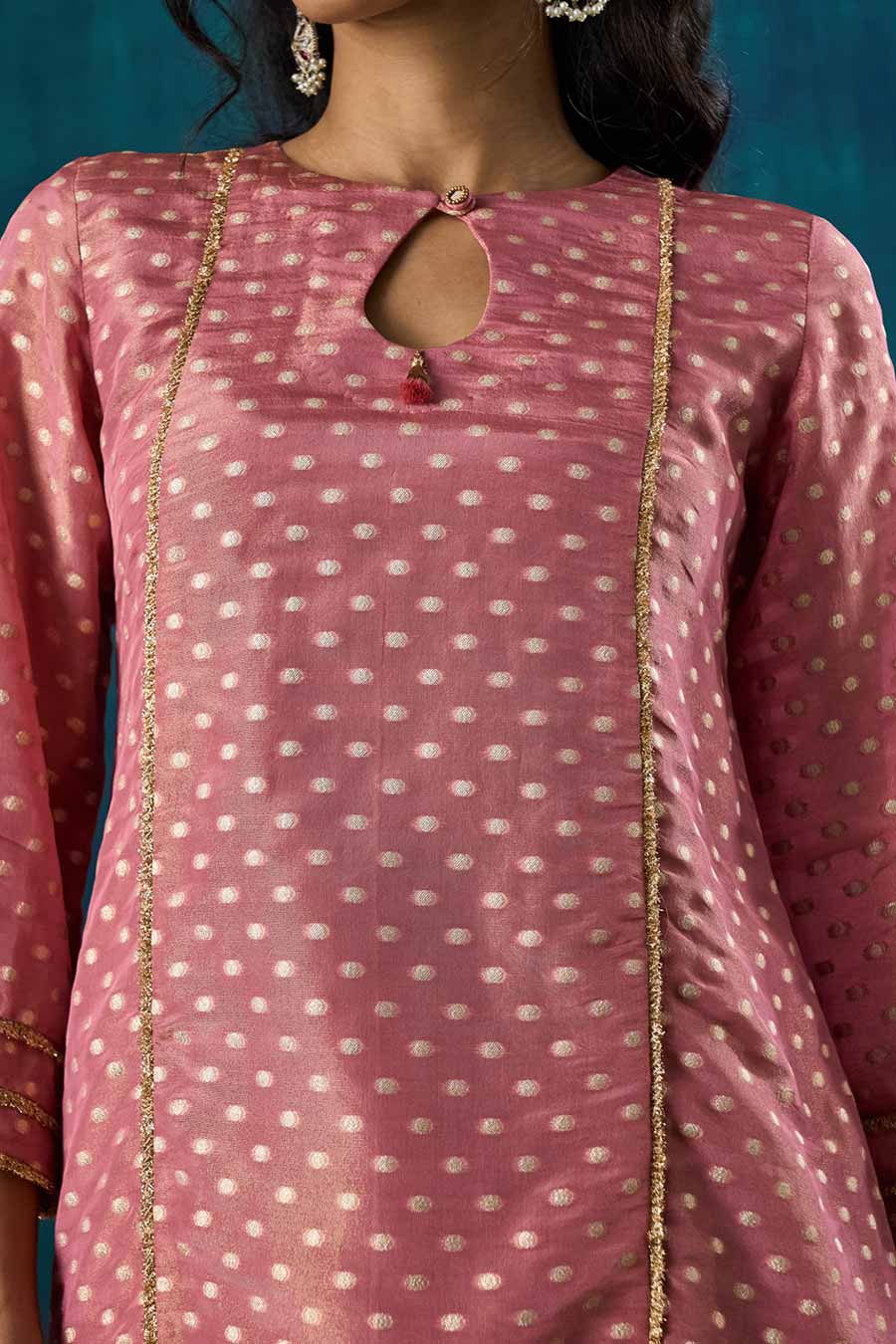 Pink Zari Butti Amala Kurta Set