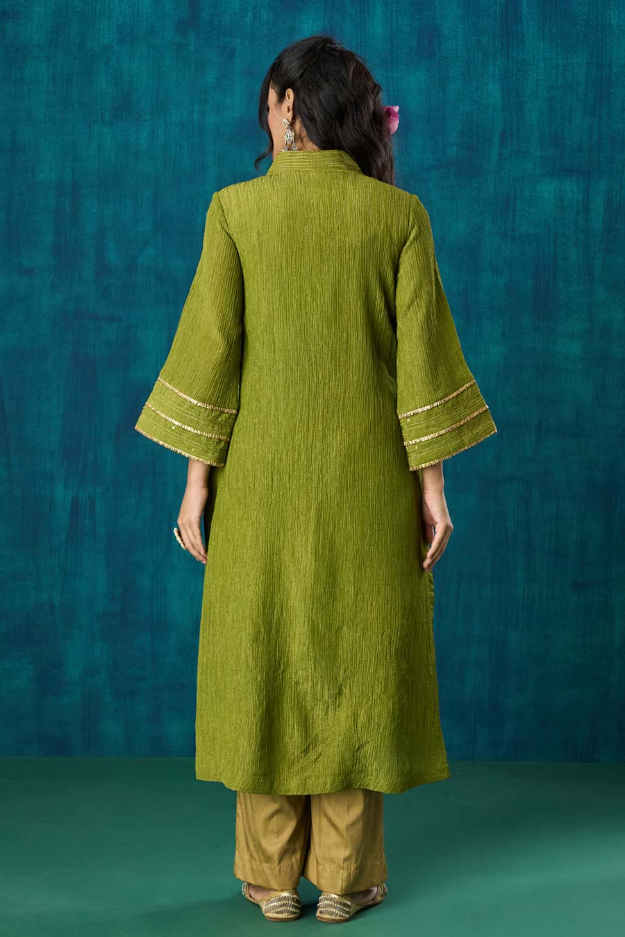 Green High-Low Jivika Kurta Set