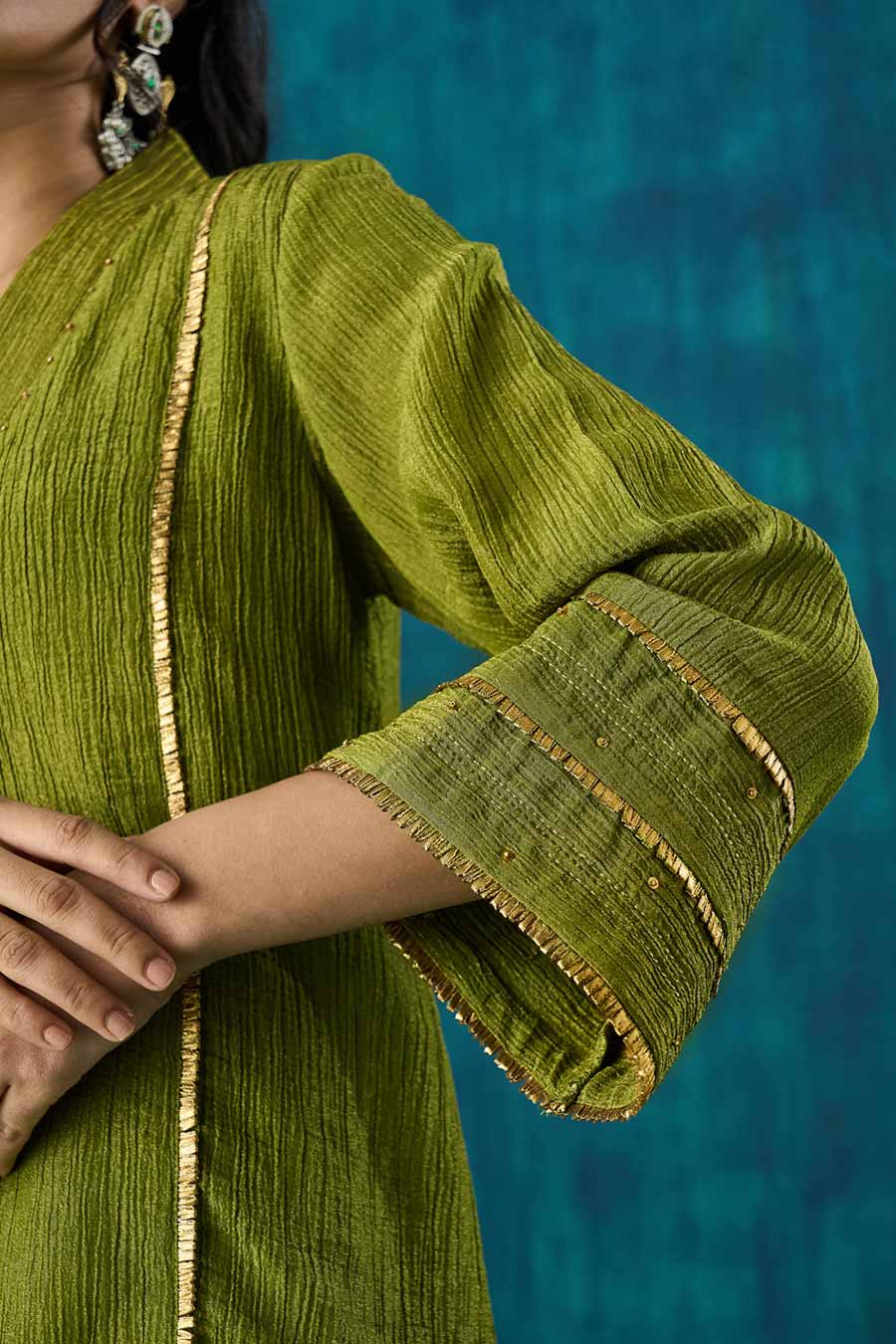 Green High-Low Jivika Kurta Set