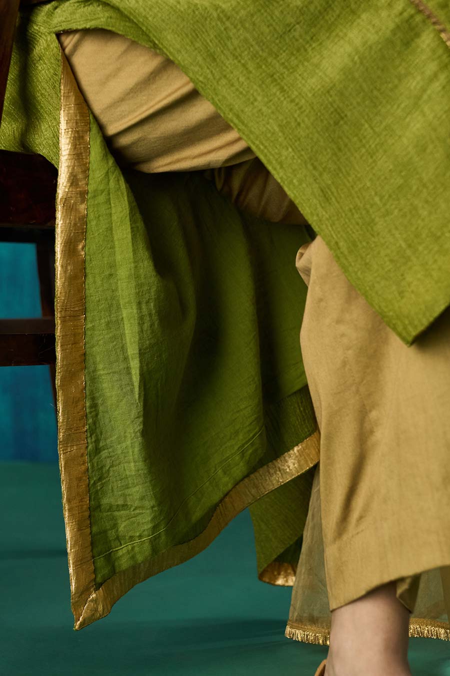 Green High-Low Jivika Kurta Set