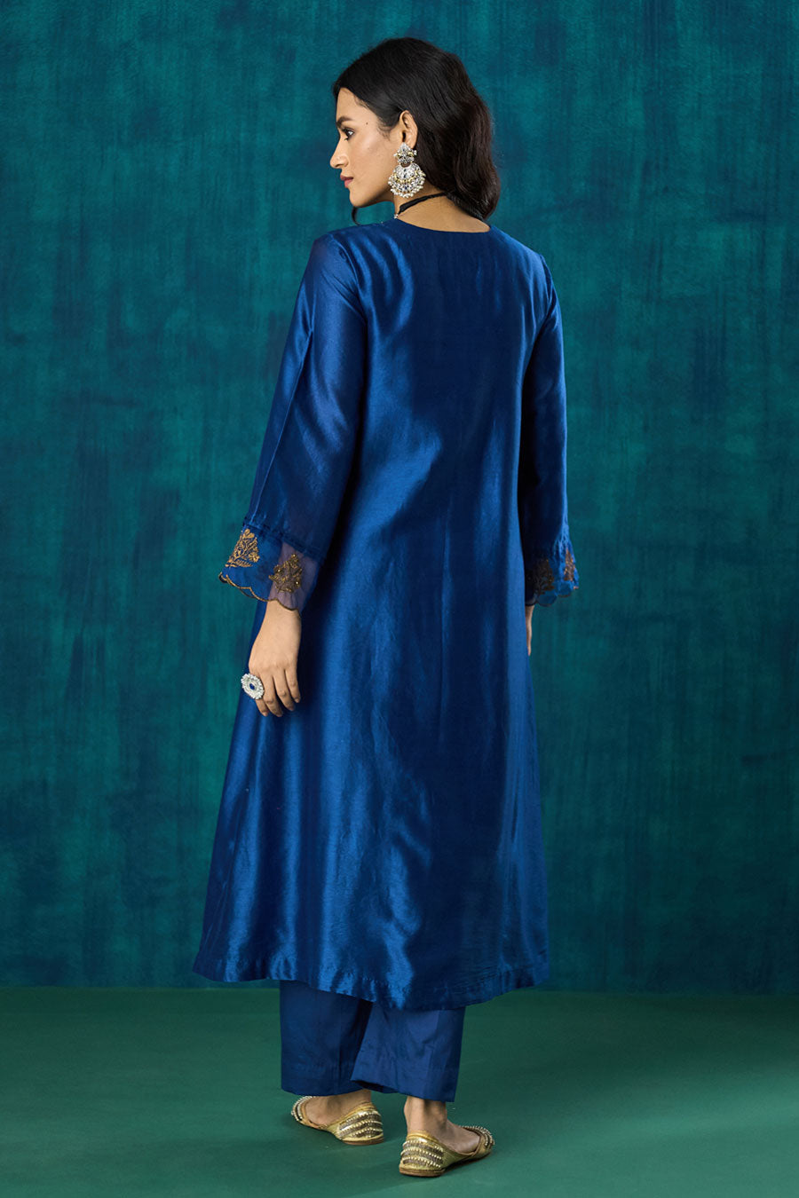 Navy Blue Hand-Embellished Leela Kurta Set