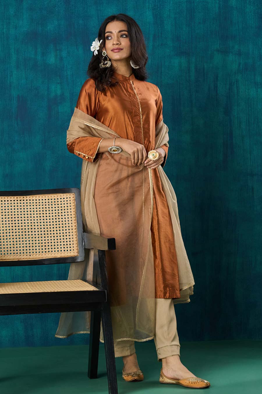 Rust High-Low Sanika Kurta Set