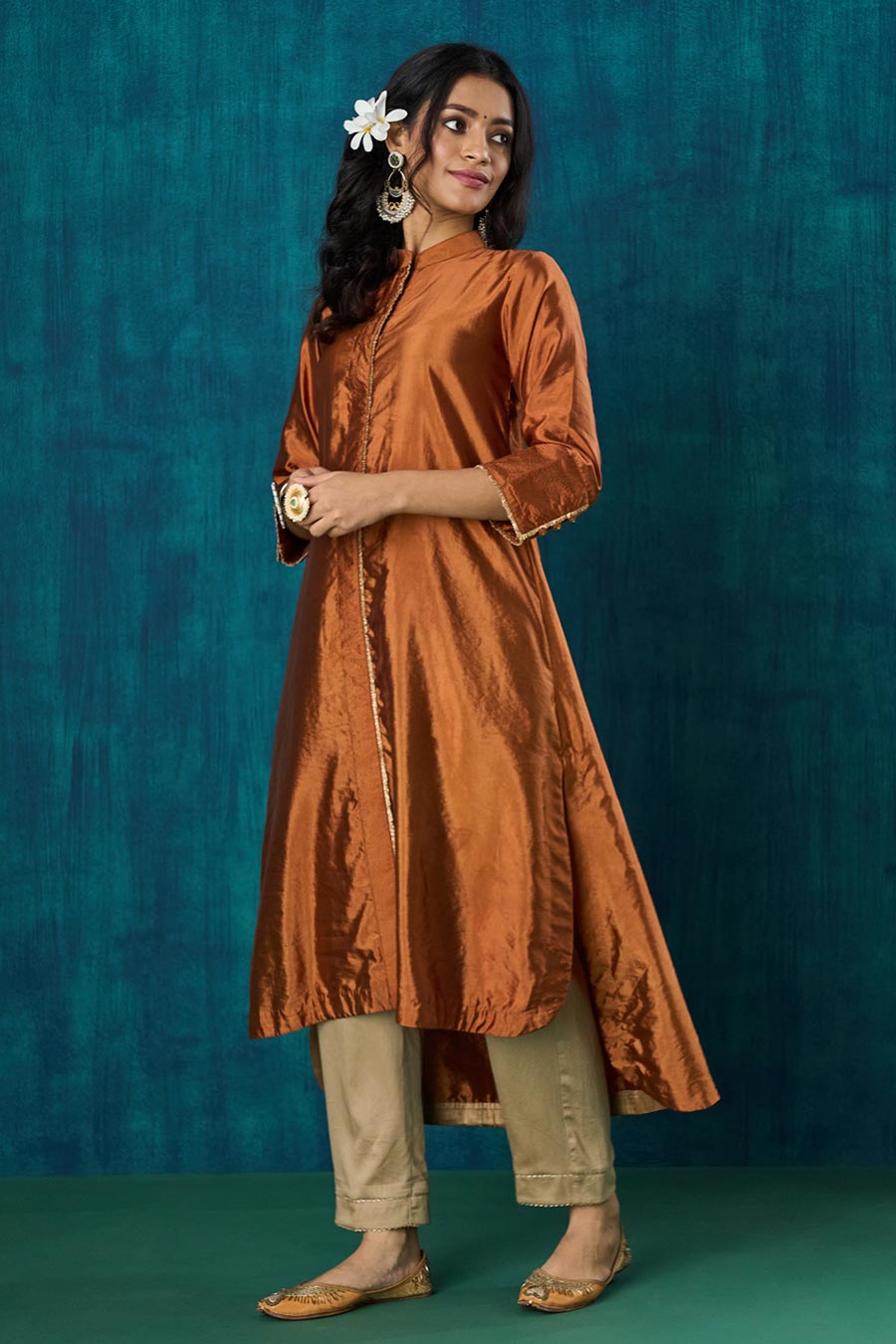 Rust High-Low Sanika Kurta Set