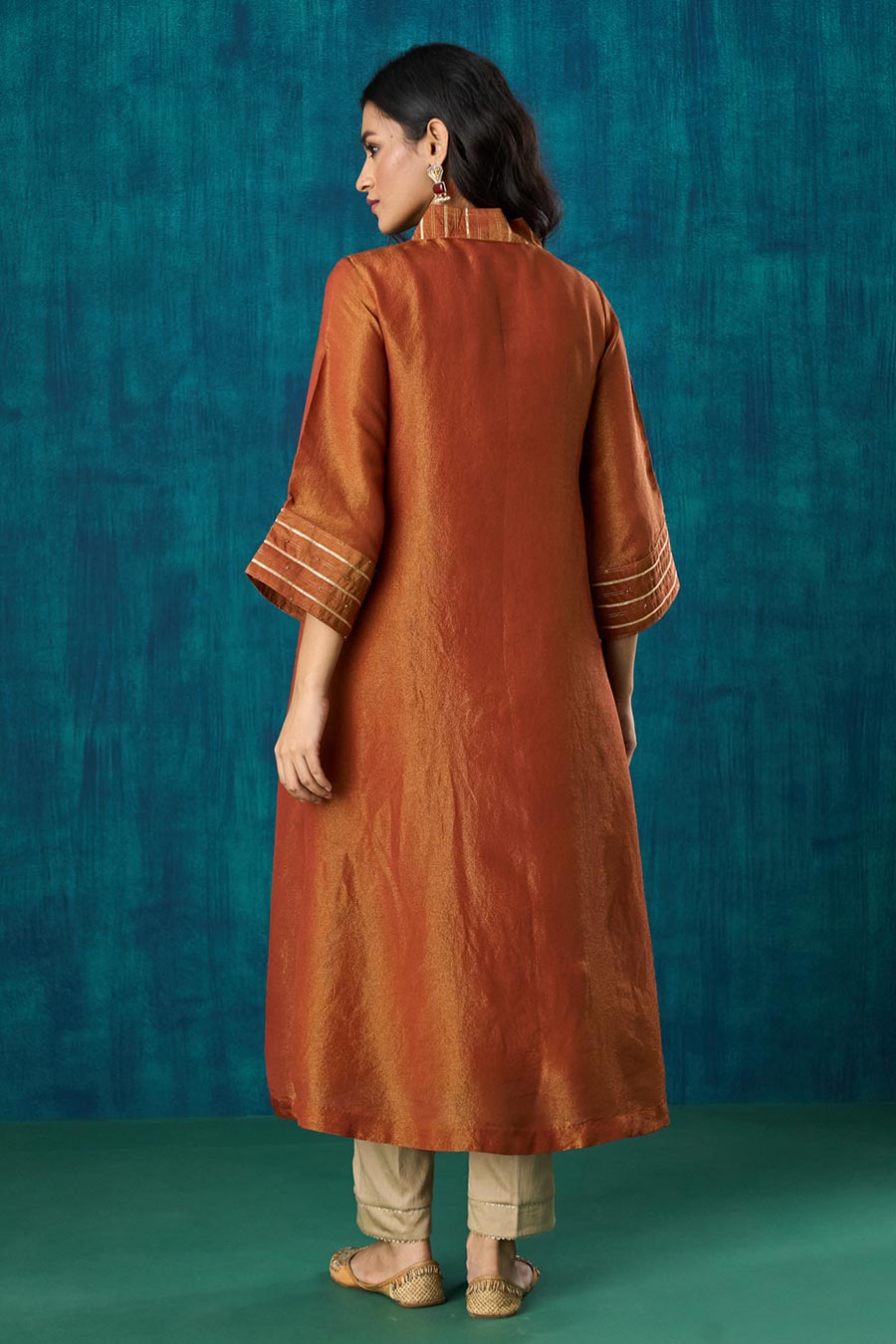 Rust Embellished Navika Kurta Set
