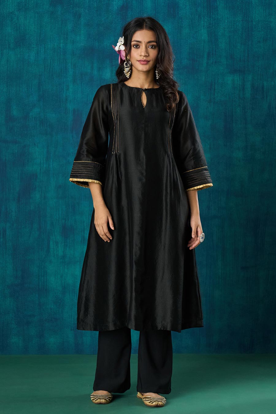 Black Embellished Krisha Kurta Set