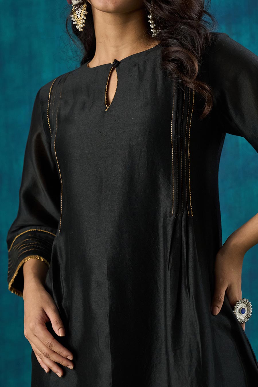 Black Embellished Krisha Kurta Set