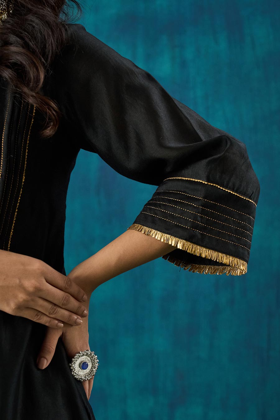 Black Embellished Krisha Kurta Set