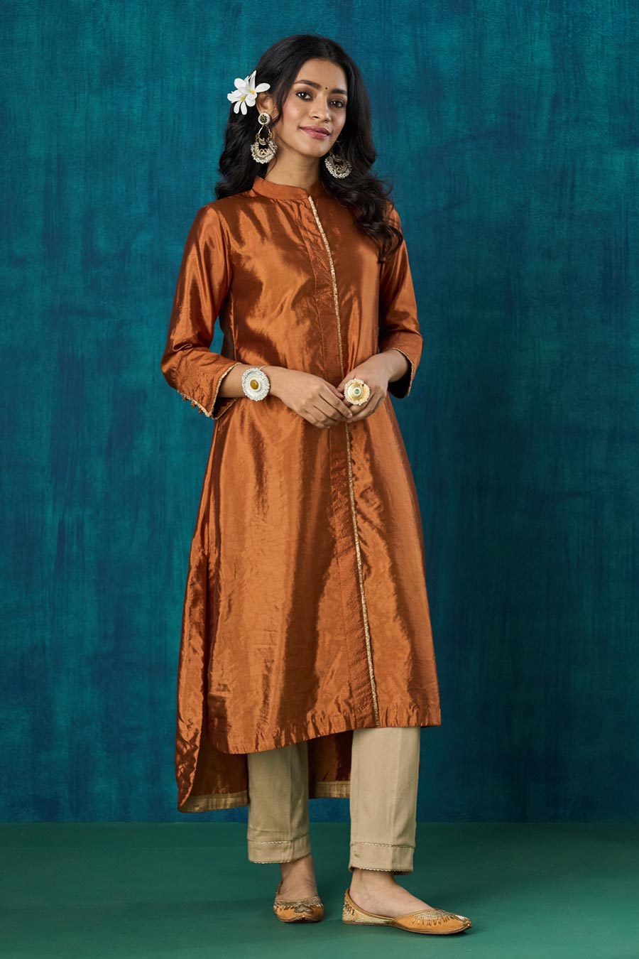 Rust High-Low Sanika Kurta & Pant Set (Set of 2)