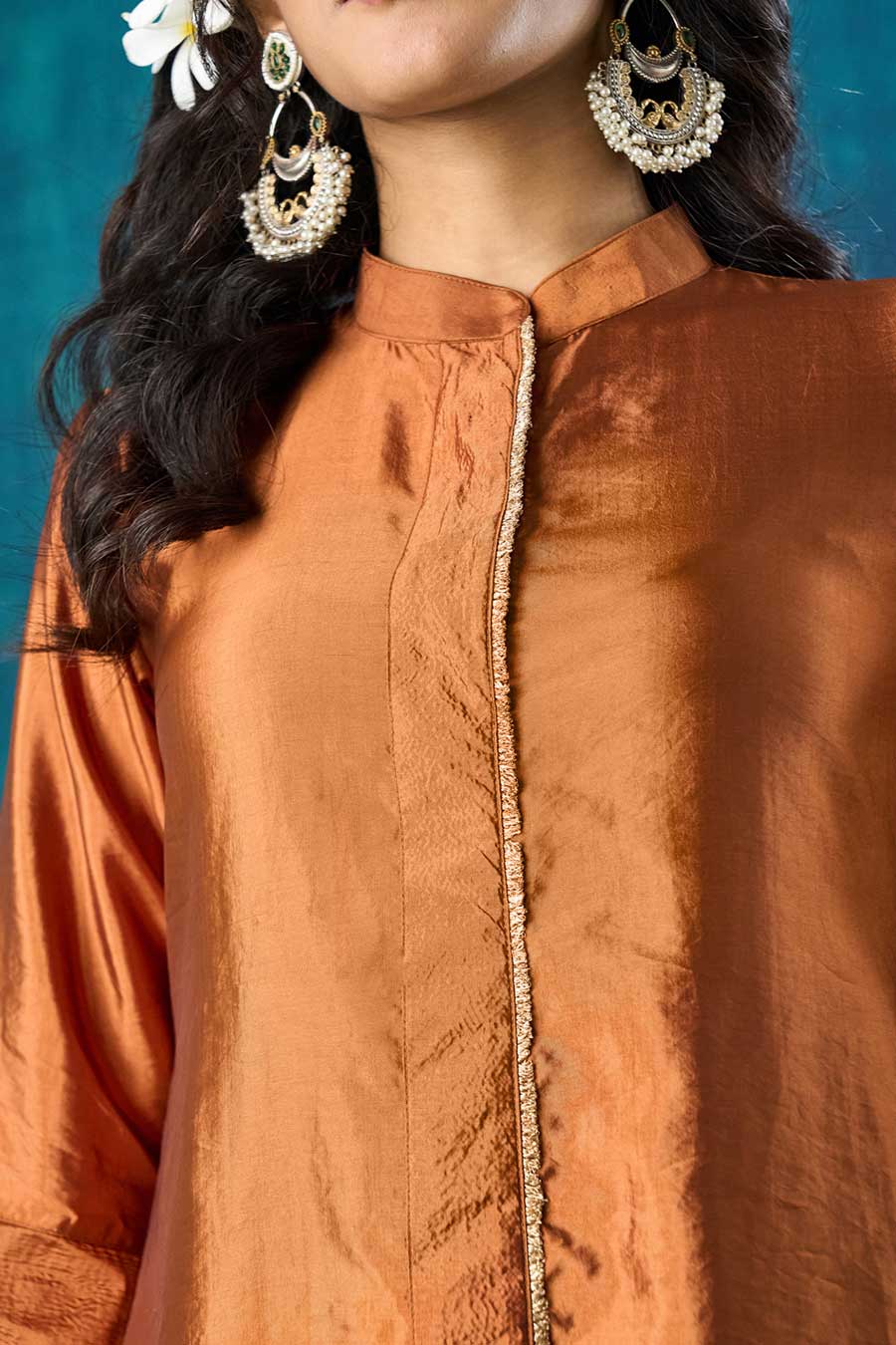 Rust High-Low Sanika Kurta & Pant Set (Set of 2)