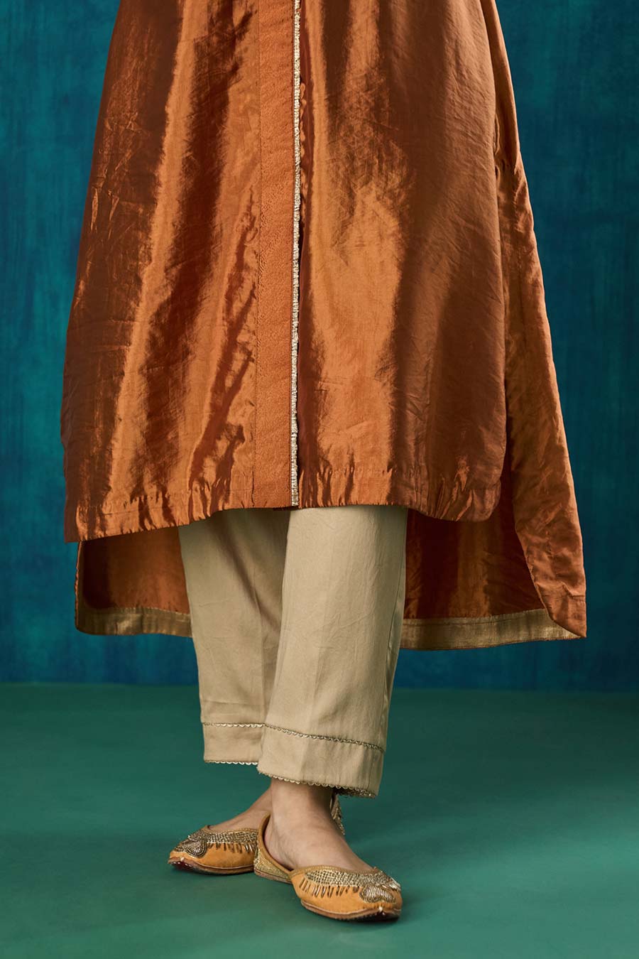 Rust High-Low Sanika Kurta & Pant Set (Set of 2)
