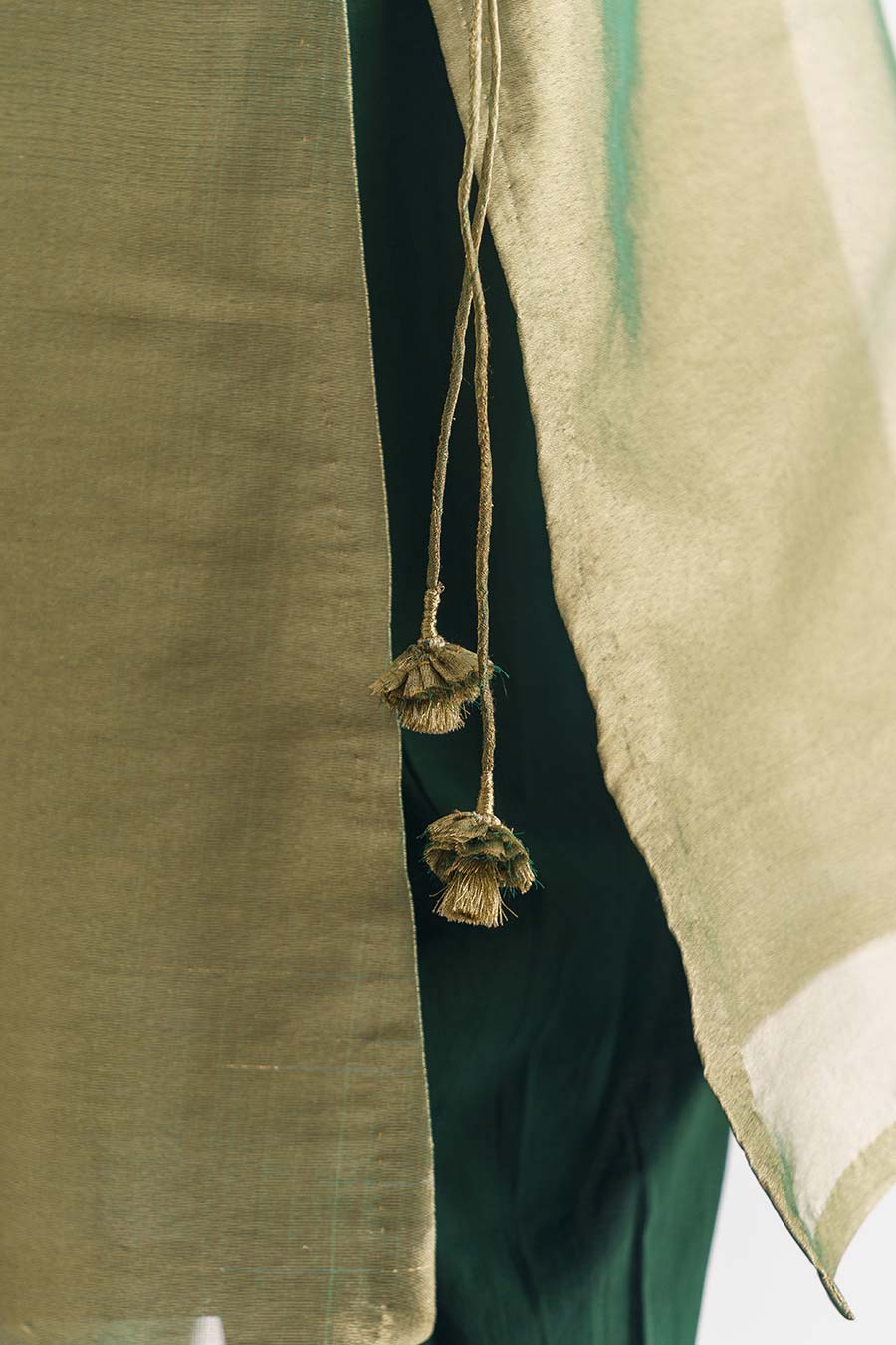 Green Sequins Embroidered Kurta