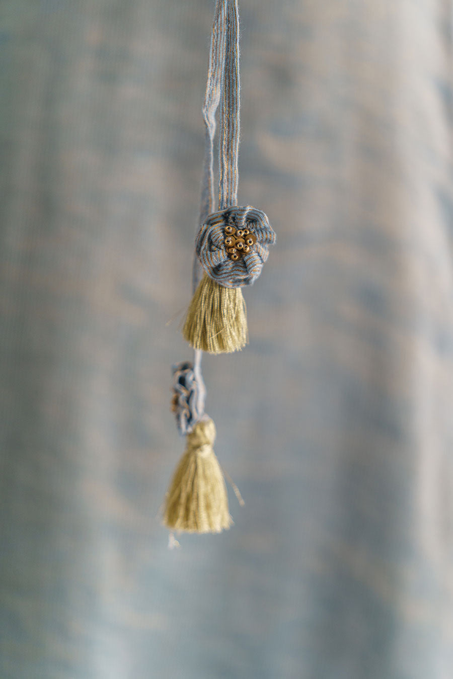 Powder Blue Zari Stripe Kurta & Pant Set (Set of 2)