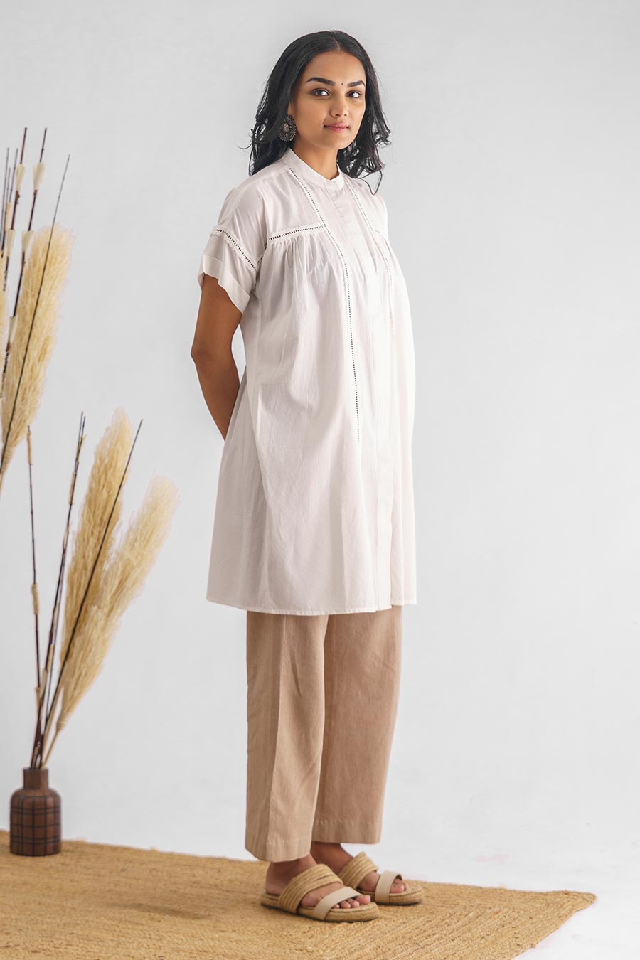 White Insert Lace Tunic