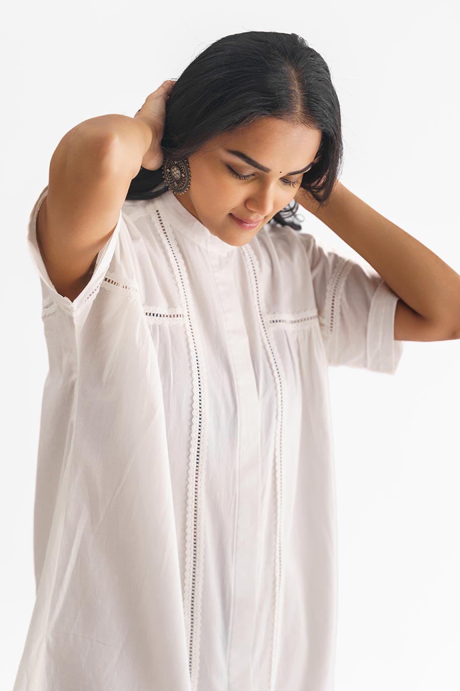 White Insert Lace Tunic