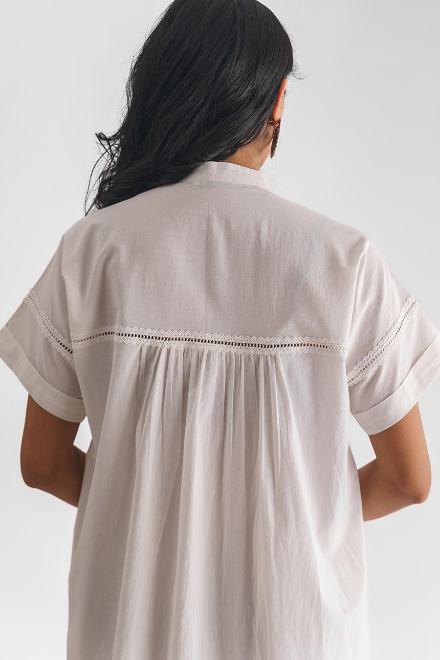 White Insert Lace Tunic