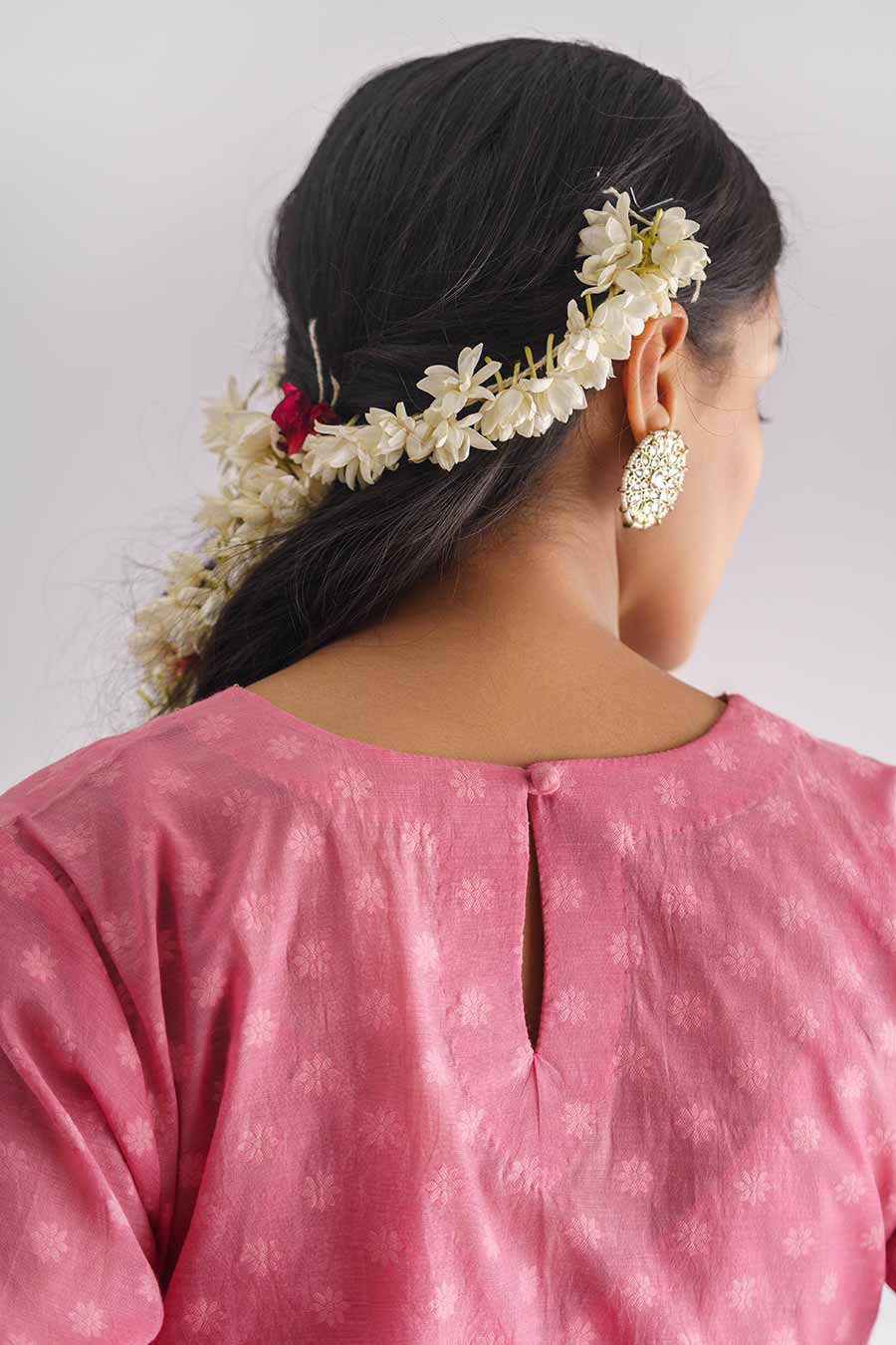 Pink Hand-Embroidered Kurta Set (Set of 3)