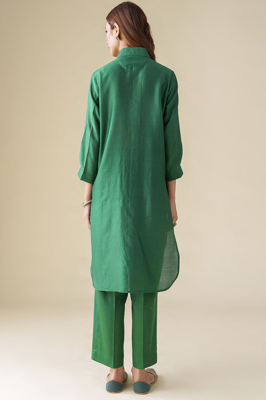 Bottle Green Embellished Tunic
