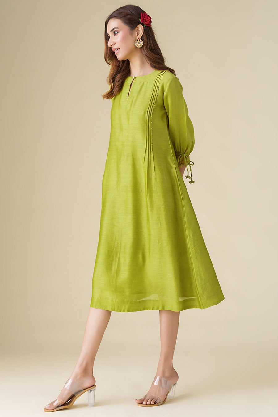 Lime Green Flowy Dress