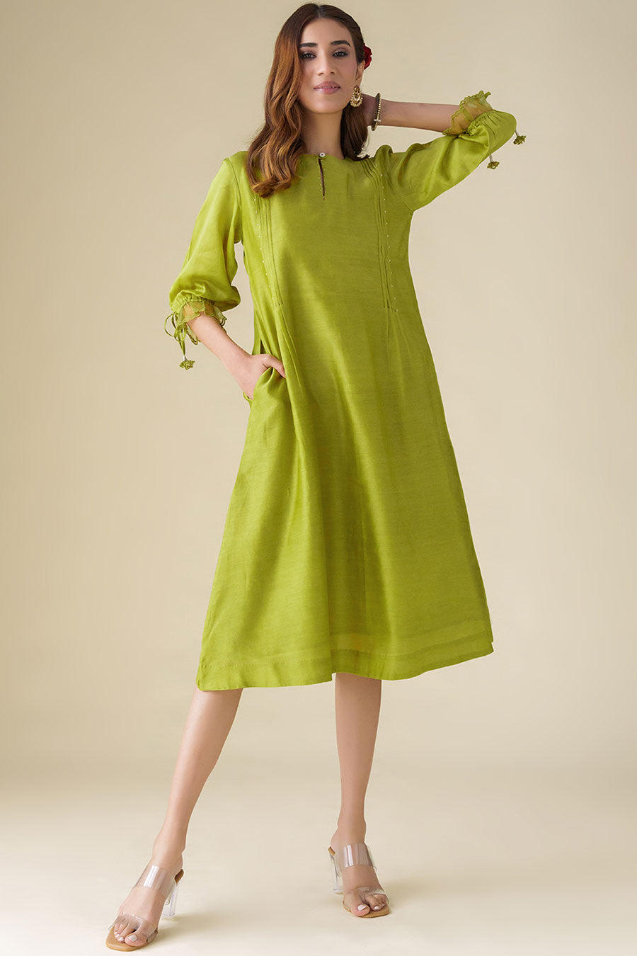 Lime Green Flowy Dress