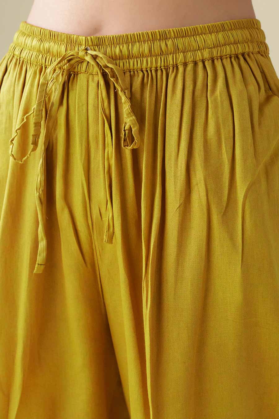 Mustard Cotton Silk Pant
