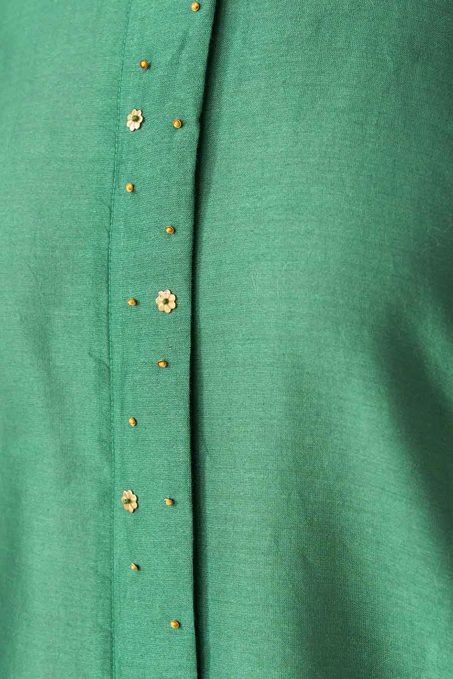 Bottle Green Embellished Tunic & Pants (Set of 2)