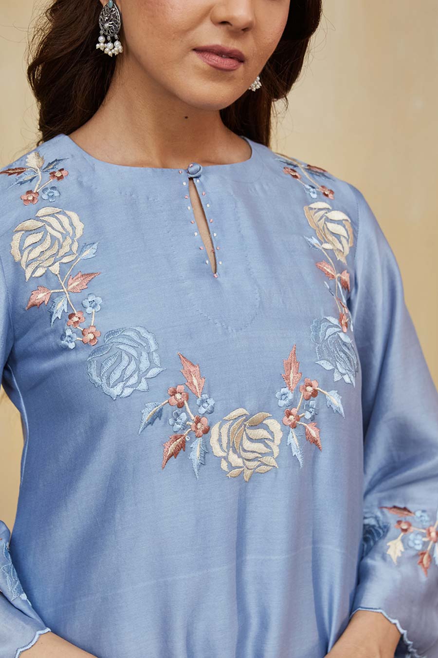 Blue Safa Floral Embroidered Kurta