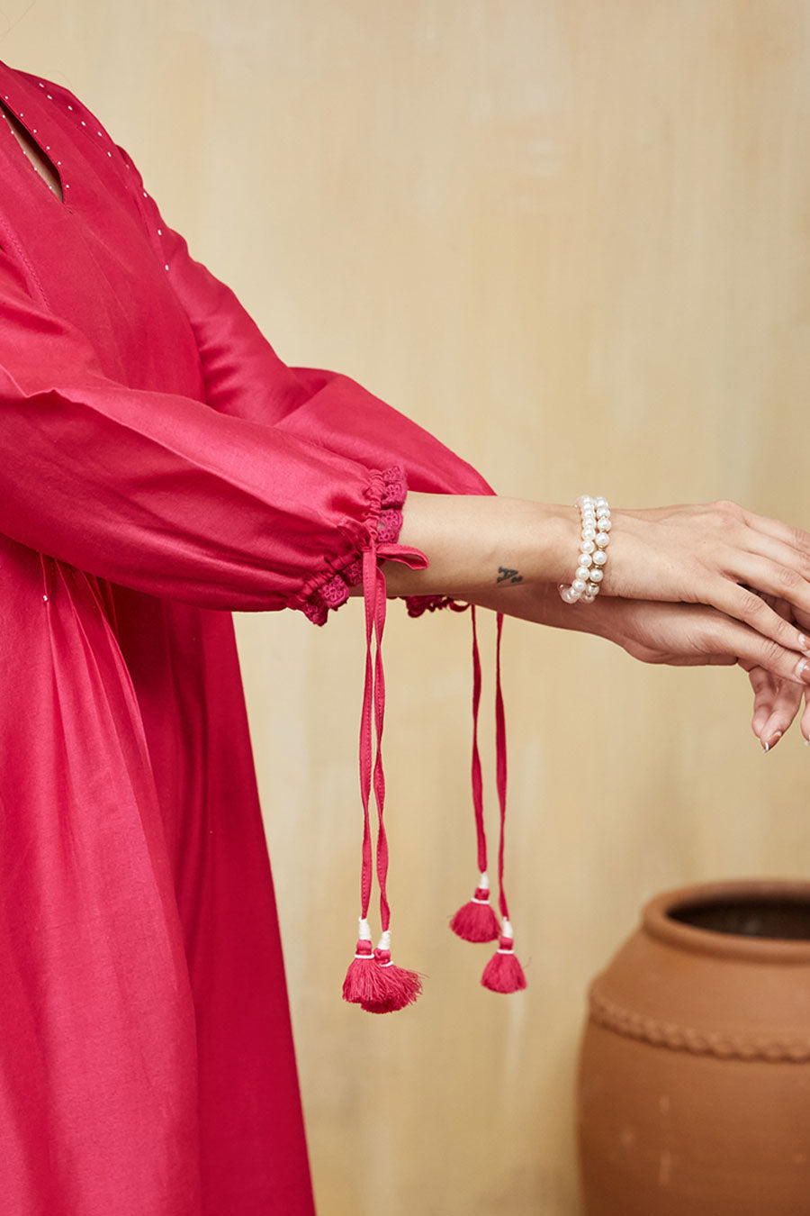 Pink Aisha Embellished Kurta