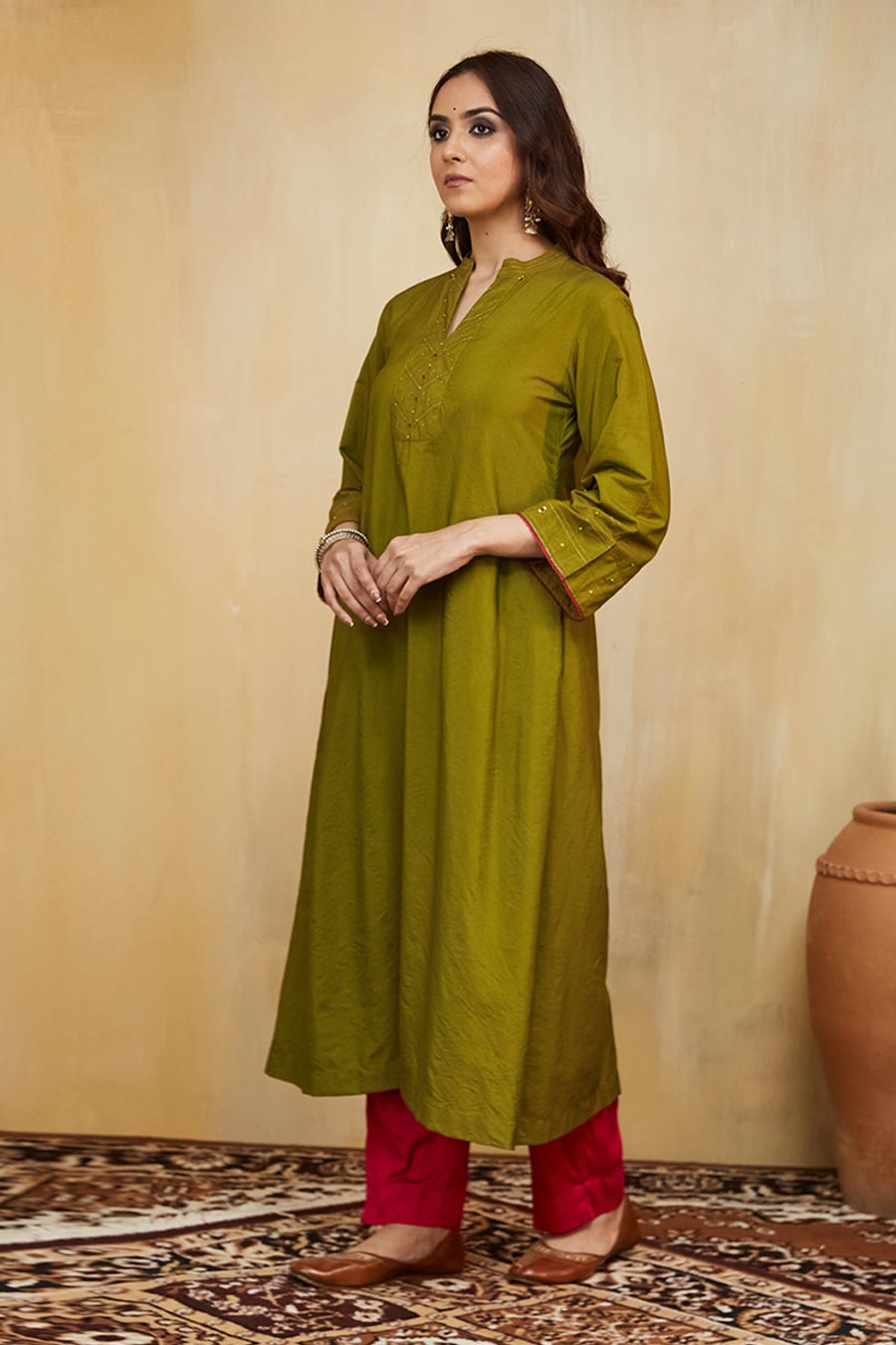 Green Samara Embellished Kurta