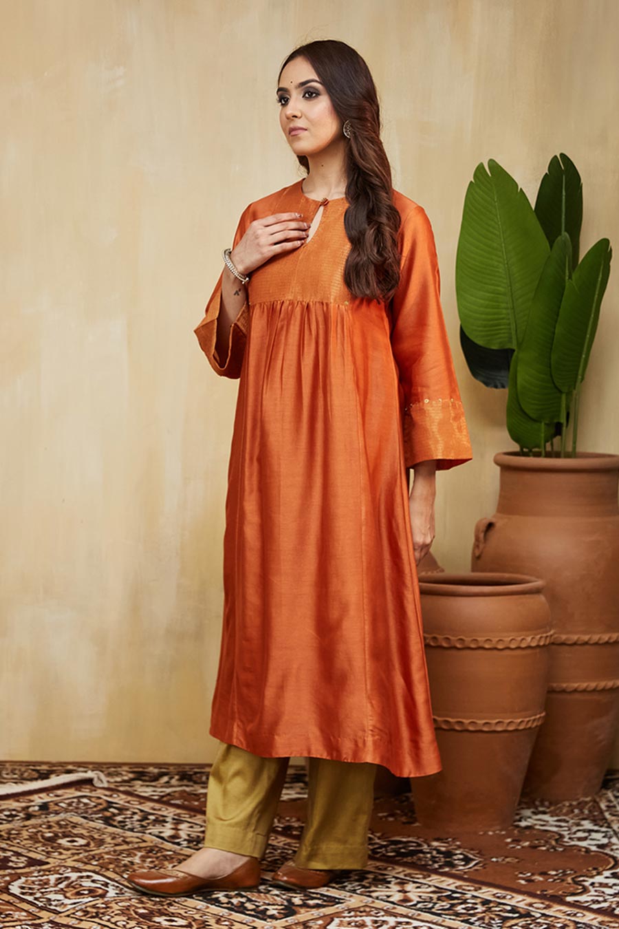 Orange Giana Embellished Kurta