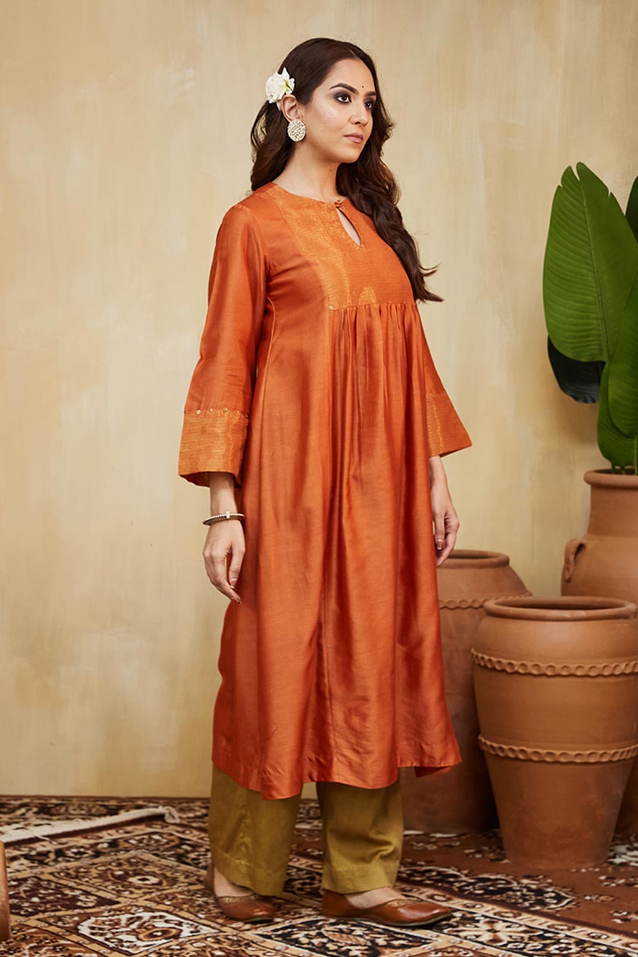 Orange Giana Embellished Kurta