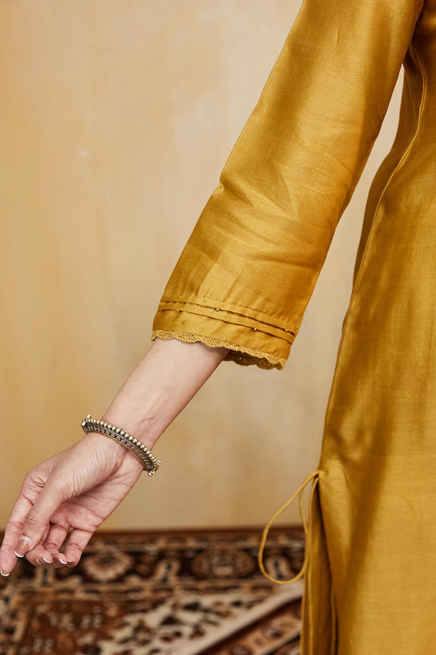 Mustard Nora Embellished Kurta