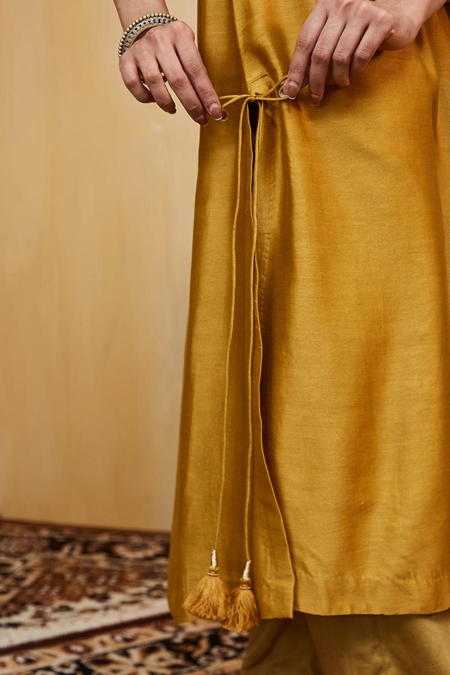 Mustard Nora Embellished Kurta