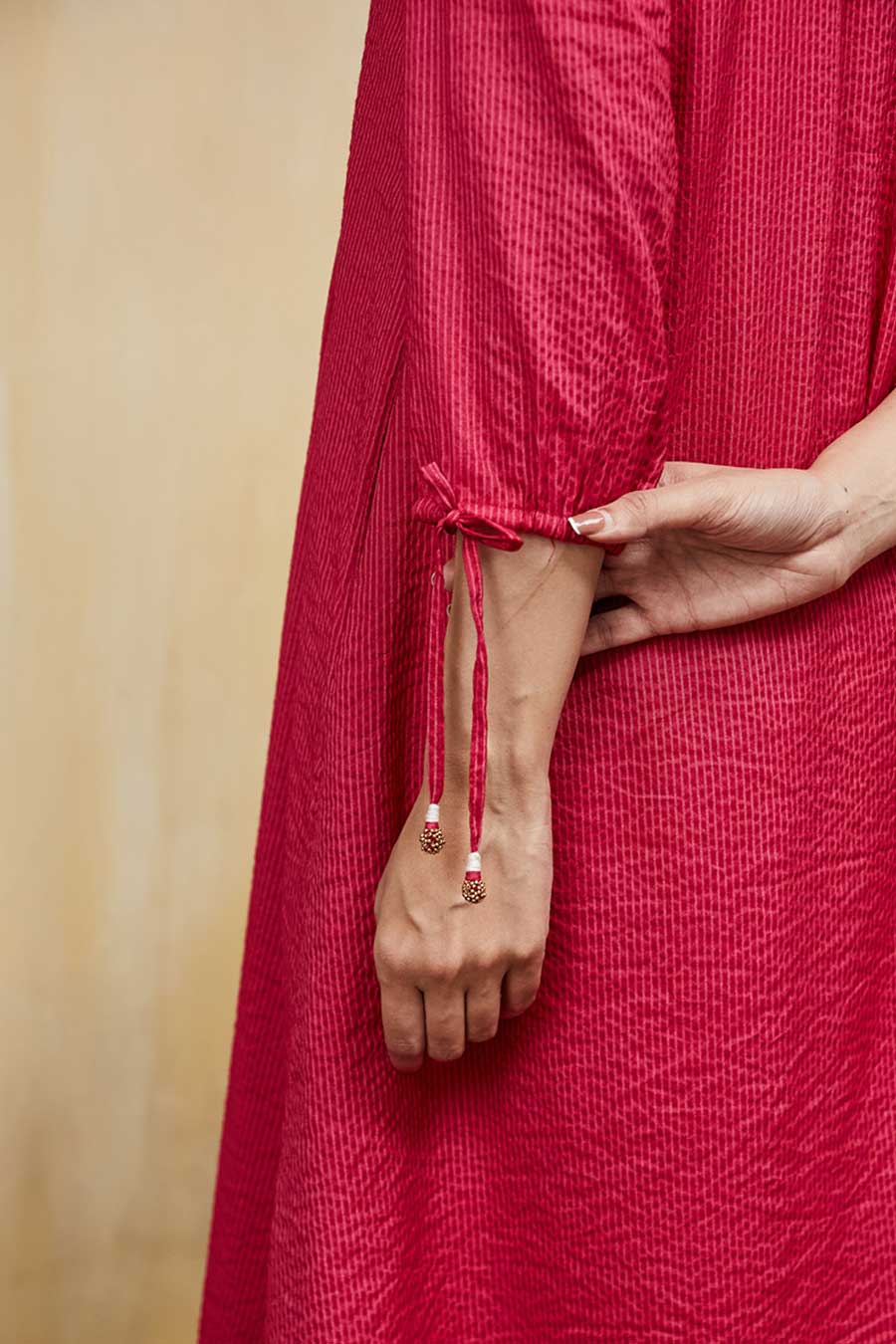 Pink Rashida Embellished Striped Dress