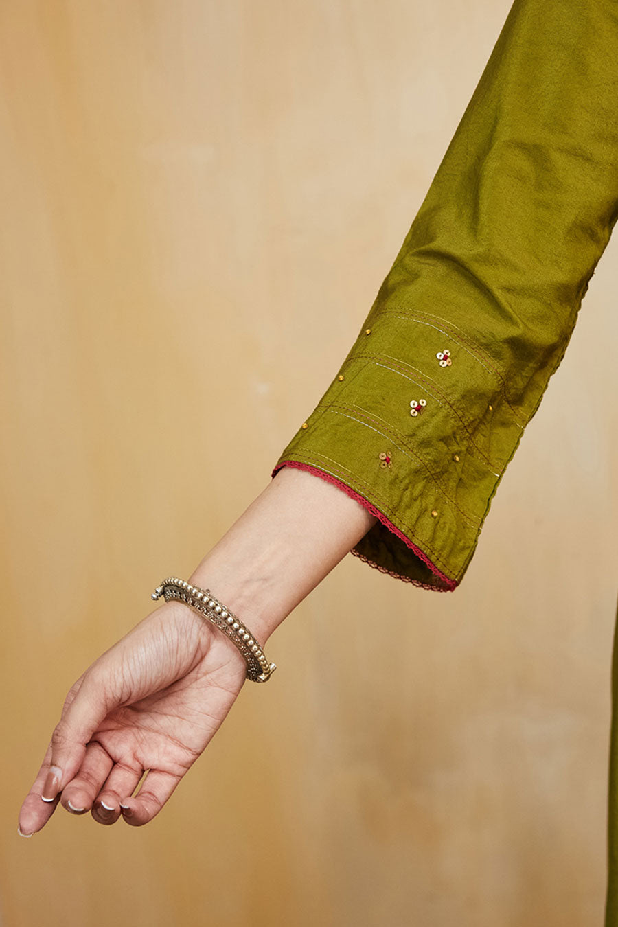 Green & Pink Samara Embellished Kurta Set